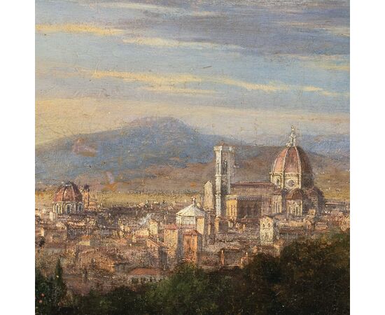 Pittore fiorentino (XVIII-XIX sec.) - Veduta di Firenze da Piazzale Michelangelo.