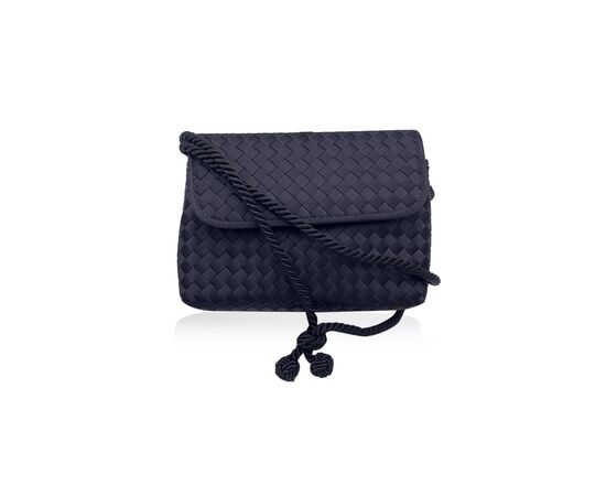 BOTTEGA VENETA Borsa a Tracolla in Tela Col. Nero S
