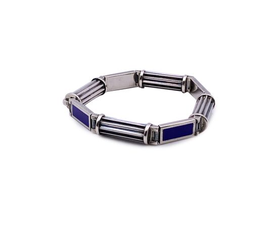 GUCCI Bracciale Vintage in Argento Col. Blu