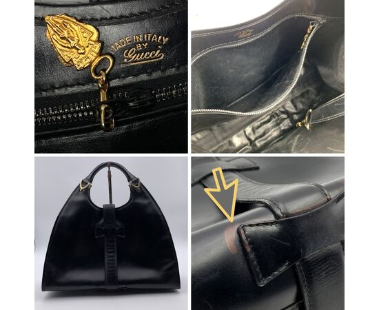 GUCCI Borsa Hobo Vintage in Pelle Col. Nero Stirrup M