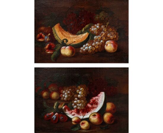 XVII secolo, Scuola Romana, Nature morte con frutta