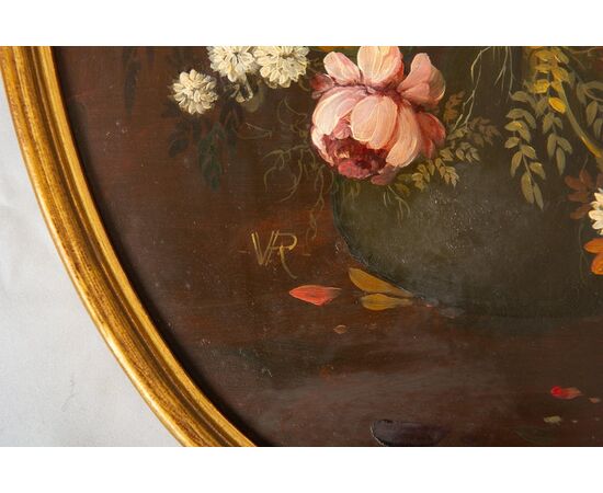 Pair of oval paintings on copper - O / 8272 -     