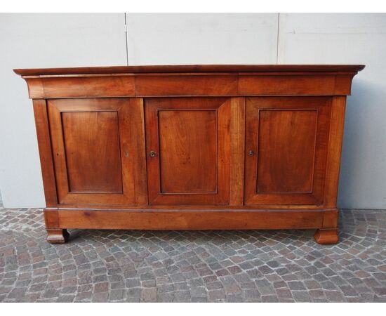 CREDENZA A TRE PORTE IN CILIEGIO RESTAURATA EPOCA 800 CARLO X