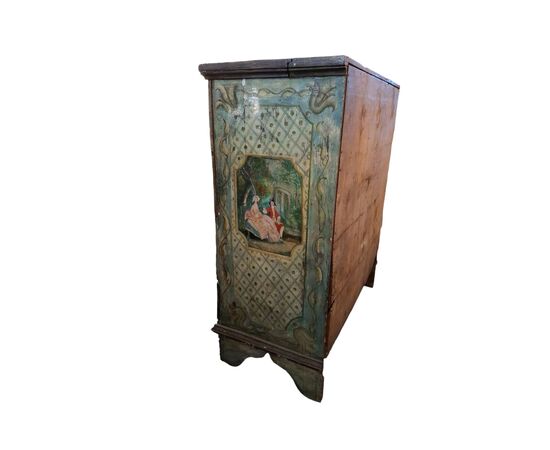 Credenza portabottiglie, decorata e dipinta