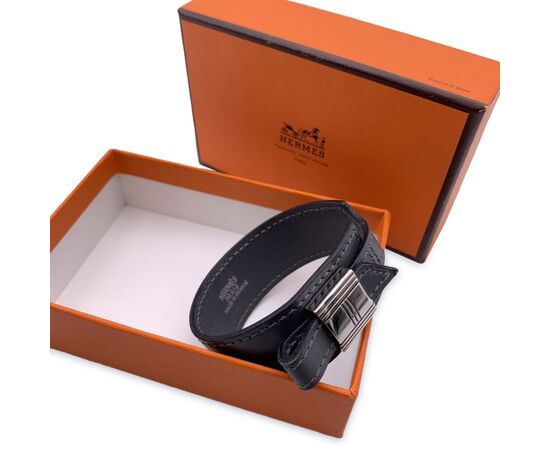 HERMES Bracciale Vintage in Pelle Col. Grigio Artemis