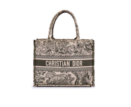 DIOR Borsa Shopper in Tela Col. Verde Book Tote M