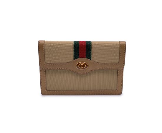 GUCCI Portafoglio Vintage in Tela Col. Beige Ophidia S