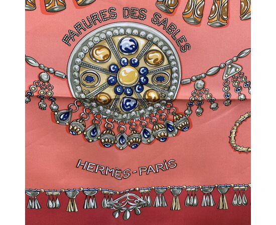 HERMES Foulard Vintage in Seta Col. Rosa Carre 90