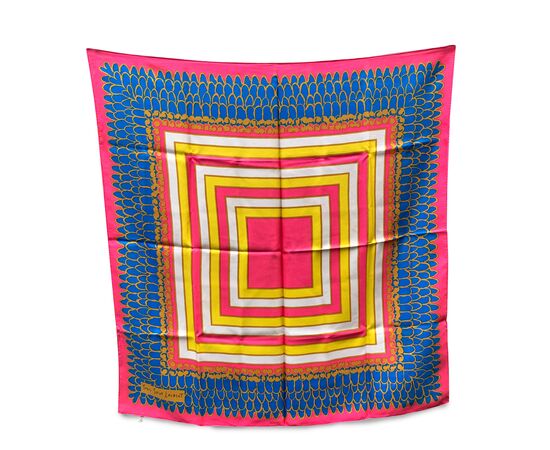 YVES SAINT LAURENT Foulard Vintage in Seta Col. Multicolore