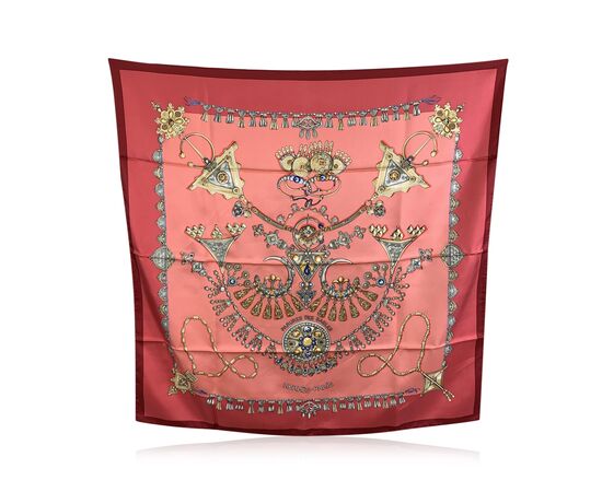 HERMES Foulard Vintage in Seta Col. Rosa Carre 90