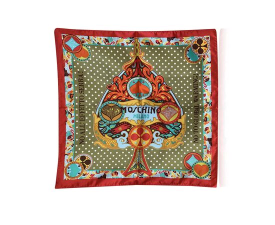MOSCHINO Foulard Vintage in Seta Col. Multicolore