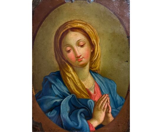 Madonna in preghiera – dipinto ad olio su rame 