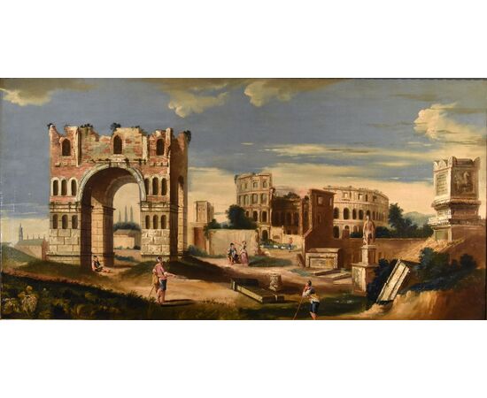 Capriccio architettonico con antiche rovine classiche, Jacopo Fabris (Venezia, 1689 - 1761)