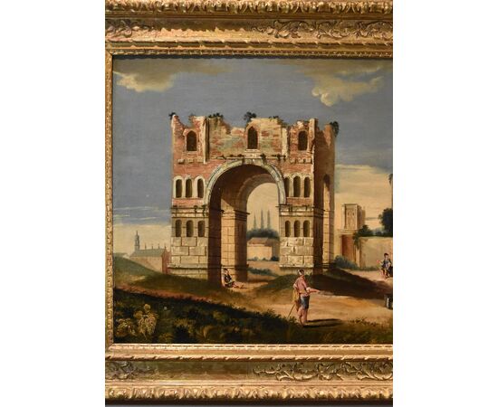 Capriccio architettonico con antiche rovine classiche, Jacopo Fabris (Venezia, 1689 - 1761)