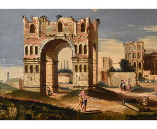 Capriccio architettonico con antiche rovine classiche, Jacopo Fabris (Venezia, 1689 - 1761)