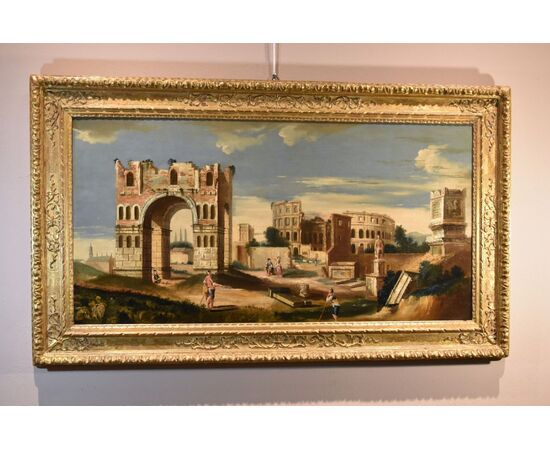 Capriccio architettonico con antiche rovine classiche, Jacopo Fabris (Venezia, 1689 - 1761)