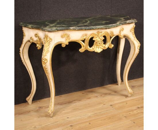 Console in lacquered and gilded wood from 20th century