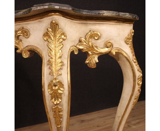 Console in lacquered and gilded wood from 20th century