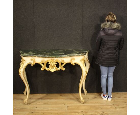 Console in lacquered and gilded wood from 20th century