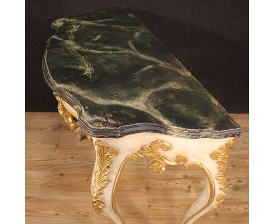 Console in lacquered and gilded wood from 20th century