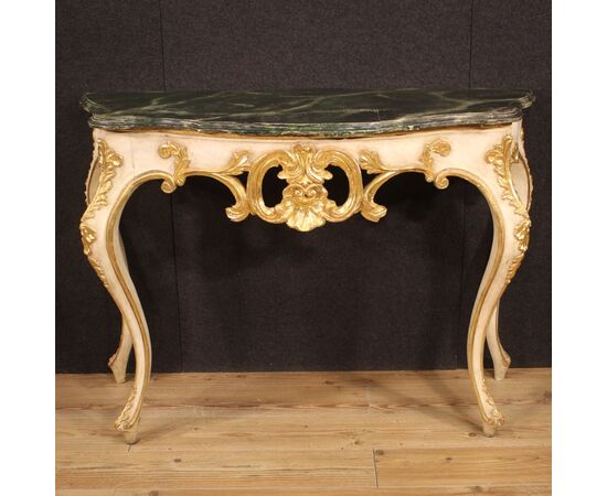 Console in lacquered and gilded wood from 20th century