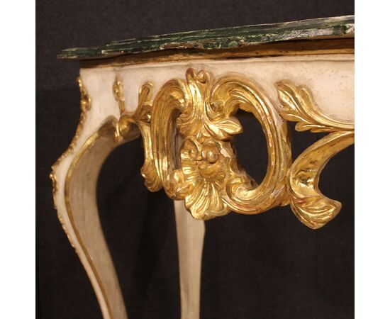 Console in lacquered and gilded wood from 20th century