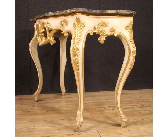 Console in lacquered and gilded wood from 20th century