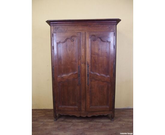 ARMADIO PROVENZALE A DUE PORTE IN CIGLIEGIO EPOCA 800 cm L137xP60xH218