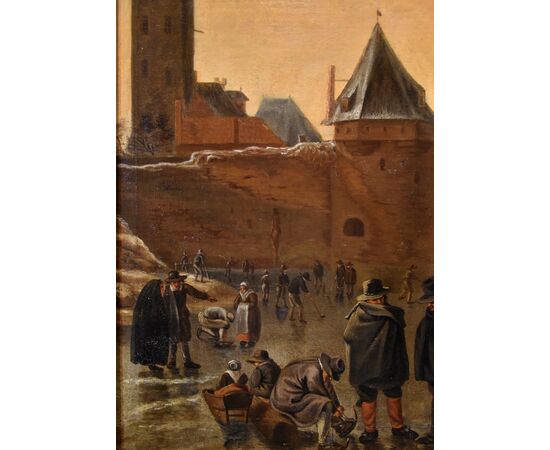 Paesaggio invernale con la città di Utrecht, Herman Saftleven il Vecchio (Rotterdam 1609 - Utrecht 1685) bottega