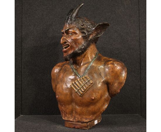 French terracotta sculpture from the 19th century, the God Pan