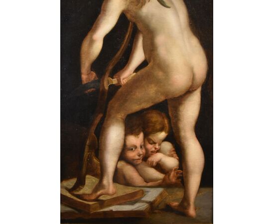 Amore che fabbrica l’arco, Seguace di Francesco Mazzola, Parmigianino (Parma, 1503 - Casalmaggiore, 1540)