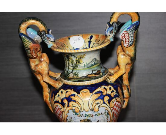 Vaso anfora in Porcellana Ginori a Doccia Firenze fine 1700 Maiolica