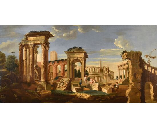 Capriccio architettonico con rovine classiche dell’Antica Roma, Jacob Fabris (Venezia, 1689 - 1761)