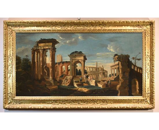 Capriccio architettonico con rovine classiche dell’Antica Roma, Jacob Fabris (Venezia, 1689 - 1761)