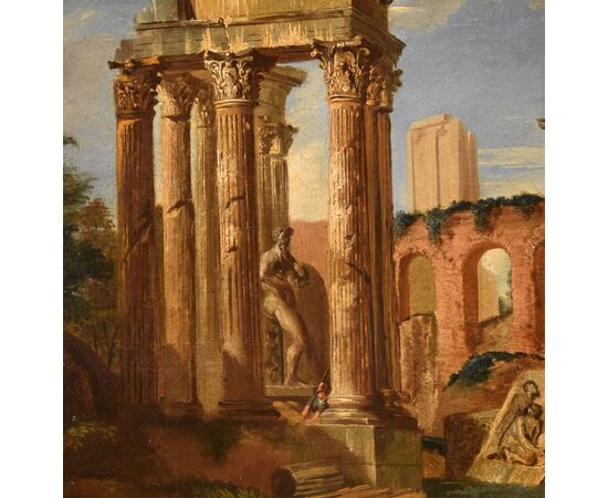 Capriccio architettonico con rovine classiche dell’Antica Roma, Jacob Fabris (Venezia, 1689 - 1761)