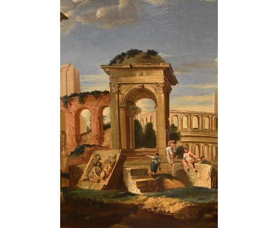 Capriccio architettonico con rovine classiche dell’Antica Roma, Jacob Fabris (Venezia, 1689 - 1761)