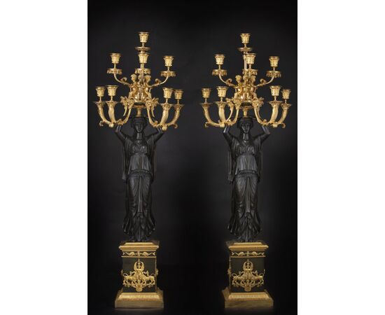 Coppia di candelabri stile Impero