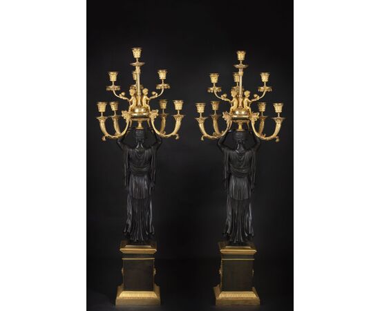 Coppia di candelabri stile Impero