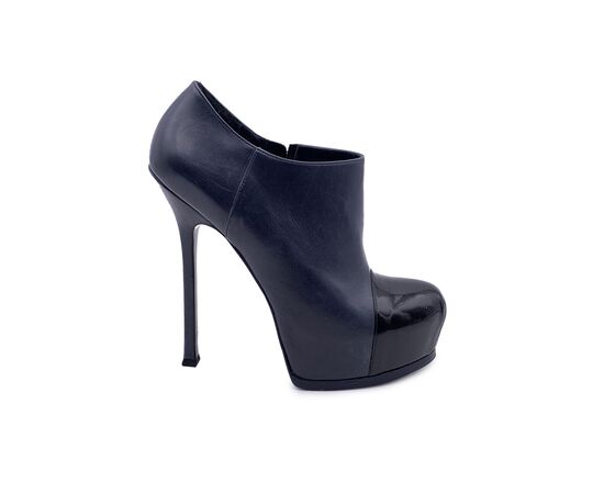 YVES SAINT LAURENT Scarpe con Tacco in Pelle Col. Blu Trib Too 40