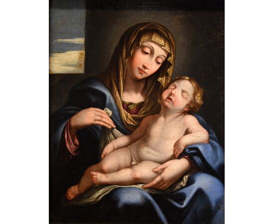 Madonna con il bambino dormiente, Giovan Battista Salvi detto "il Sassoferrato" (1609 - 1685) Cerchia/bottega