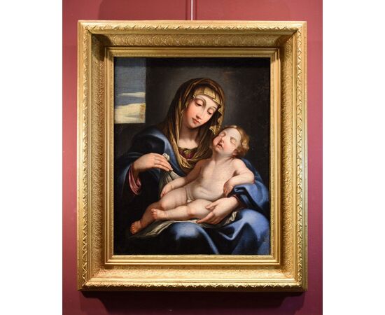 Madonna con il bambino dormiente, Giovan Battista Salvi detto "il Sassoferrato" (1609 - 1685) Cerchia/bottega