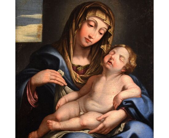 Madonna con il bambino dormiente, Giovan Battista Salvi detto "il Sassoferrato" (1609 - 1685) Cerchia/bottega