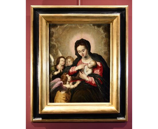 Madonna con Bambino e tre angeli, Hendrick van Balen (Anversa 1575 – 1632) bottega