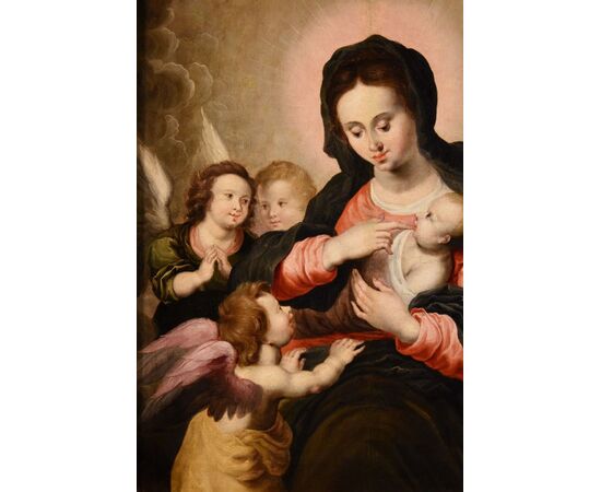 Madonna con Bambino e tre angeli, Hendrick van Balen (Anversa 1575 – 1632) bottega