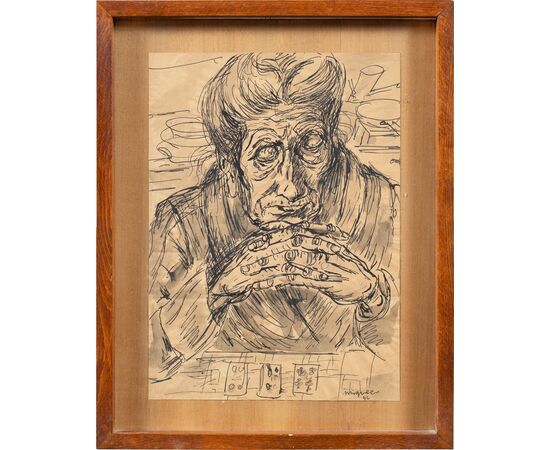 Giuseppe Migneco (Messina 1903 - Milano 1997) - La cartomante. 
