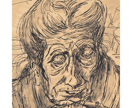 Giuseppe Migneco (Messina 1903 - Milano 1997) - La cartomante. 