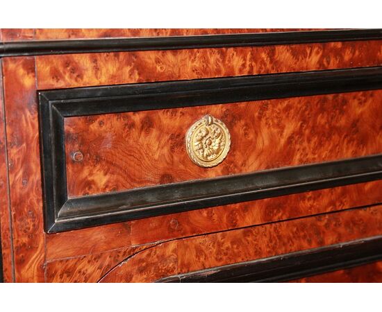 Secretaire Francese stile Luigi Filippo del 1800 in radica di Maples