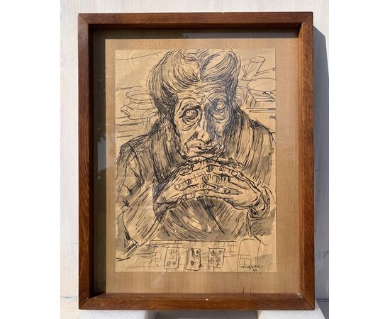 Giuseppe Migneco (Messina 1903 - Milano 1997) - La cartomante. 