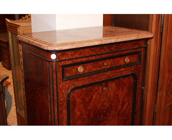 Secretaire Francese stile Luigi Filippo del 1800 in radica di Maples