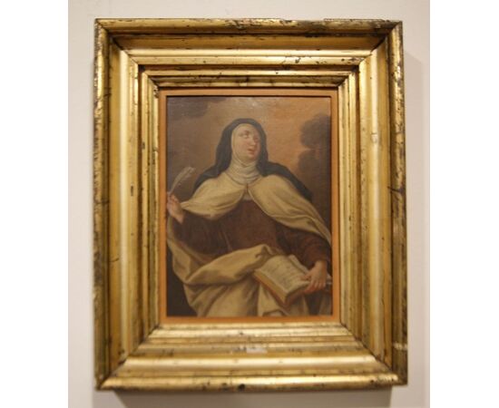 Olio su rame "Santa Teresa d'Avila" dei primi anni del 1800